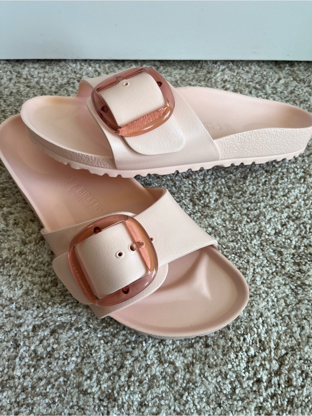 Birkenstock Madrid Big Buckle in Light Rose Slide Sandals